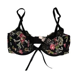 NWOT Victoria’s Secret Dream Angels Low Cut Demi Unlined Lace Floral Bra 32DD